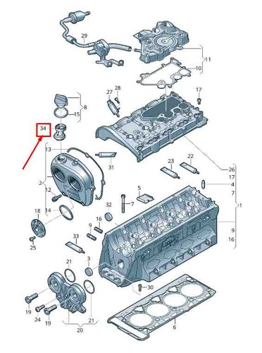 Audi engine oil filler - engine,
