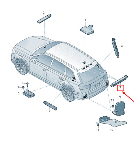 Audi right upper antenna - audi,