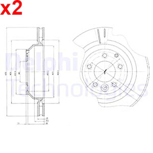 Brake disc delphi fits - 2x,