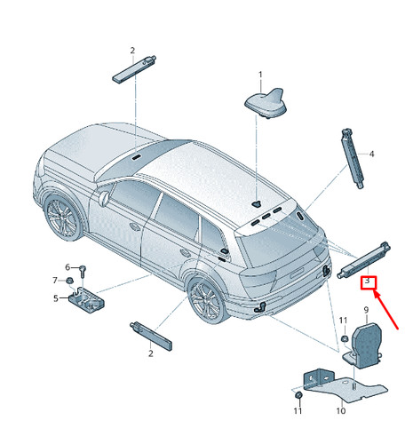 Audi left upper antenna - q7, 4m